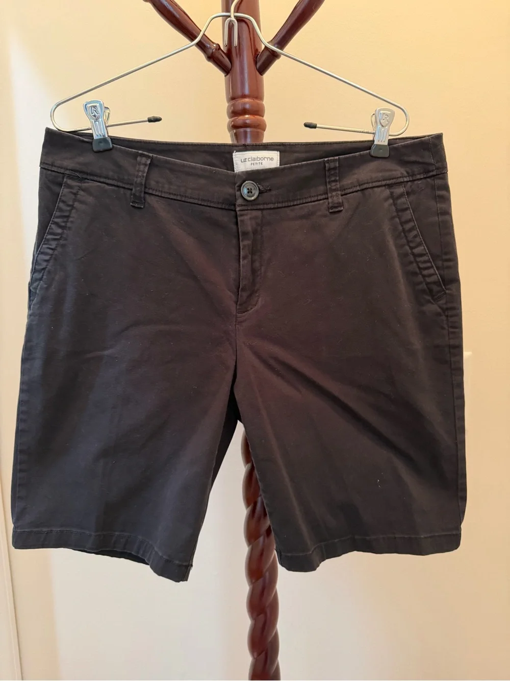 Liz Claiborne Petite Black Women’s Chino Shorts